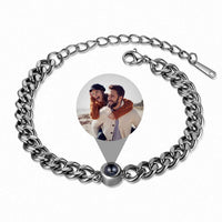 Thumbnail for Man Bracelet - Men’s Personalised Bracelet - Steel Personalized Photo Bracelet - Personalized Gift for Men - Custom Jewelry for Him - Custom Bracelet Picture - Personalised Photo Gift Bracelet Brother & Sisters