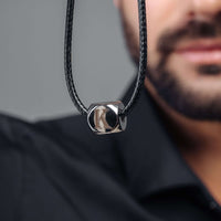 Thumbnail for Gold Cube Initial Necklace by Brother & Sisters featuring a personalized cube letter pendant for men.