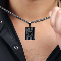 Thumbnail for Military Initial Necklace by Brother & Sisters featuring a rugged letter pendant with military-inspired design.