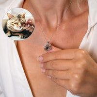 Thumbnail for Meow Photo Necklace showcasing a personalized cat photo with brand Brother & Sisters, symbolizing love for your feline.