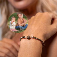 Thumbnail for Metallic Photo Bracelet featuring a cherished family moment, perfect for keeping loved ones close by Brother & Sisters.