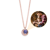 Thumbnail for Moonlight Photo Necklace featuring moon-shaped pendant by Brother & Sisters, holding cherished memories.