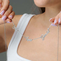 Thumbnail for Close-up of a Multi Name Necklace by Brother & Sisters featuring elegant names in a stylish design.