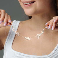 Thumbnail for Multi Name Necklace with names Isabella, Mia, and Daniel by Brother & Sisters, showcasing personalized elegance.