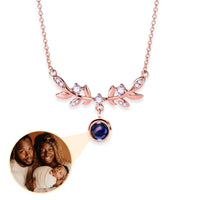 Thumbnail for Nature Photo Necklace by Brother & Sisters features a Laurel Leaf design with a personalized photo projection.