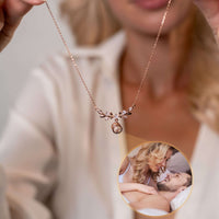 Thumbnail for Nature Photo Necklace by Brother & Sisters, featuring Laurel Leaf design, showcasing a personalized photo charm.