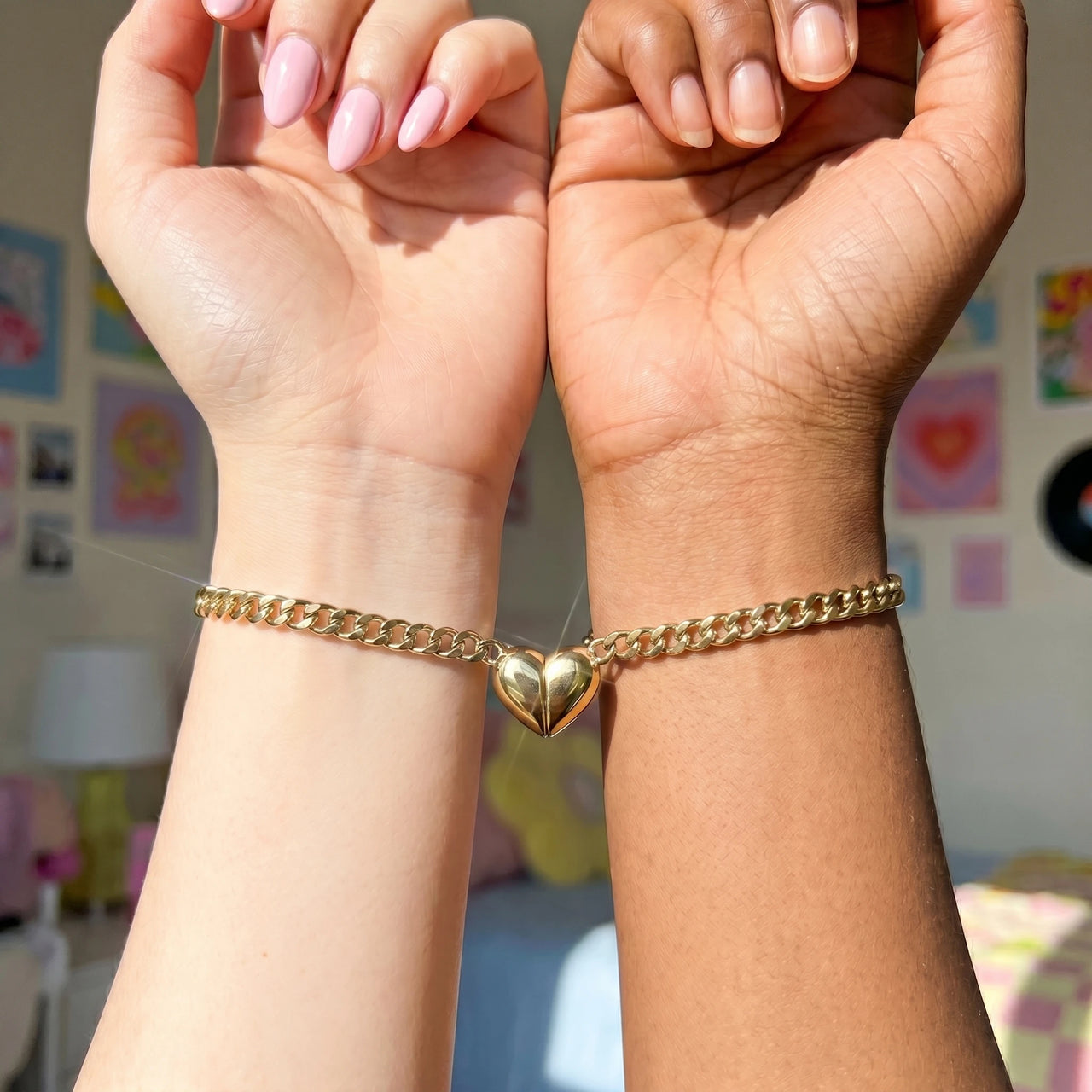 Magnetic Heart Bond Matching Bracelet Set 8