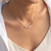 Thumbnail for The rose gold necklace worn, close-up | SKU: 42002-rose-gold