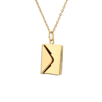Thumbnail for Personalized Envelope Necklace - Personalized Necklace - Brother & Sisters Gold / without Flowers Brother & Sisters