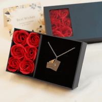 Thumbnail for Personalized Envelope Necklace - Personalized Necklace - Brother & Sisters Rose Gold / with Flowers Brother & Sisters