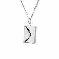 Thumbnail for Personalized Envelope Necklace - Personalized Necklace - Brother & Sisters Silver / without Flowers Brother & Sisters
