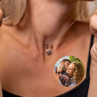 Thumbnail for Reindeer Photo Necklace featuring a charming reindeer motif and customizable photo pendant by Brother & Sisters.