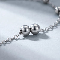 Thumbnail for Close-up of the Silver Bead Anklet by Brother & Sisters featuring polished silver beads on a delicate chain.