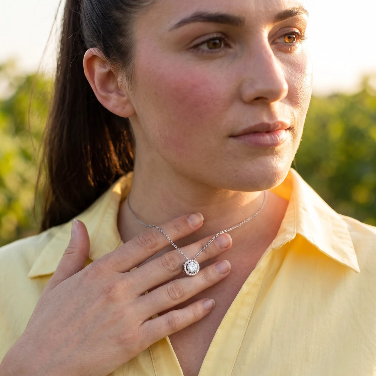 Zilveren ketting dames — gedragen in het dagelijks leven, zilver | SKU: 33136351