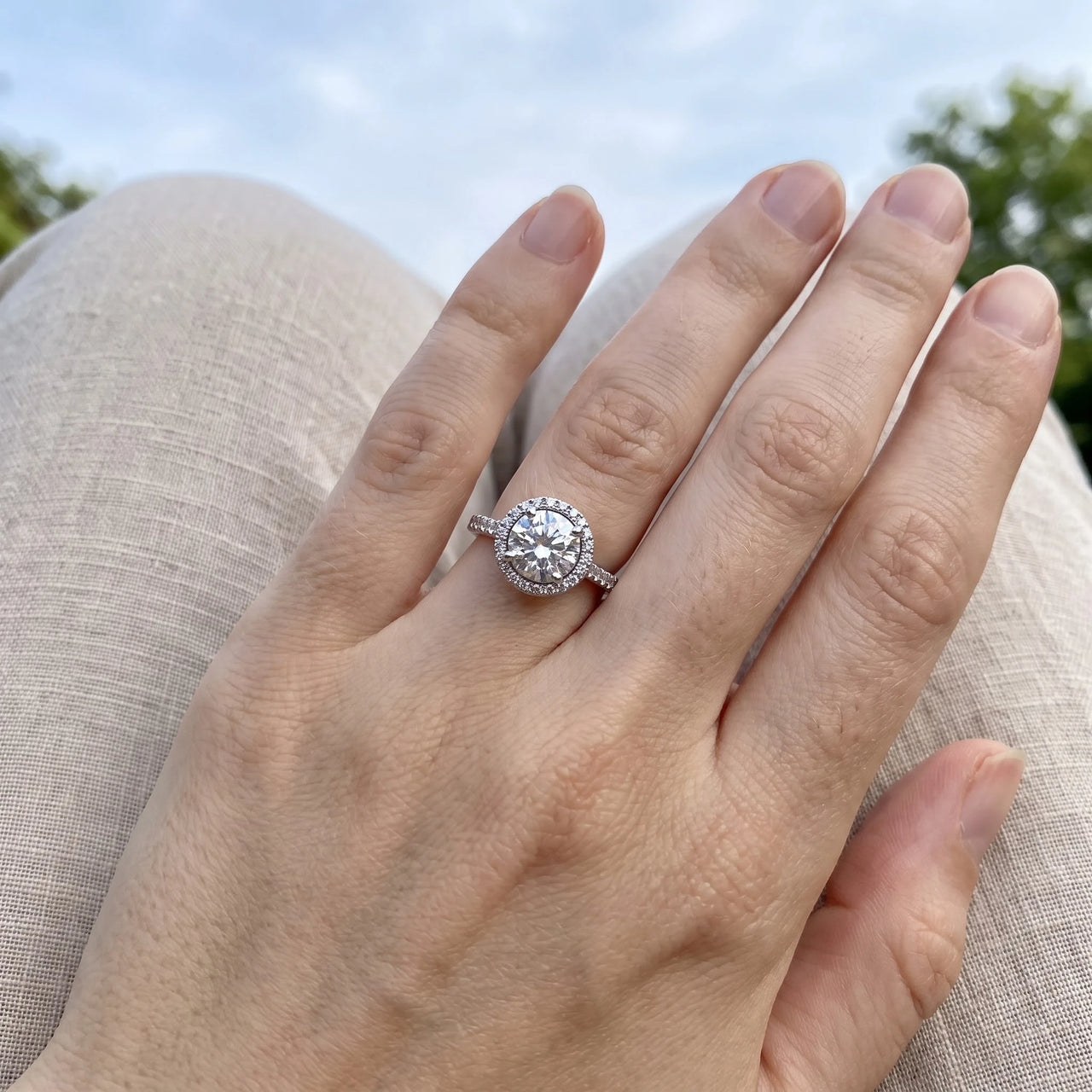 Silver Circle Ring worn, showing its real size | SKU: 101791-4.5-silver