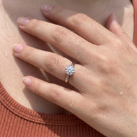 Thumbnail for Close-up of the silver ring worn on the skin | SKU: 33759698-4.5-silver