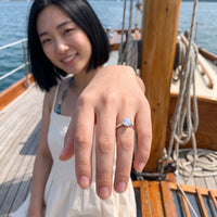 Thumbnail for Woman relaxing on holiday wearing the silver ring | SKU: 33759698-4.5-silver