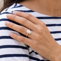Thumbnail for Close-up of the Rose Gold Drop Ring worn | SKU: 505162-4.5-rose-gold