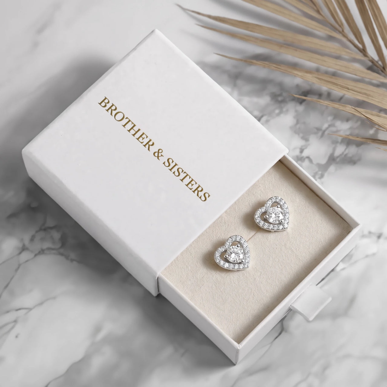 Silver stud earrings with the Brother & Sisters gift box | SKU: 1953493