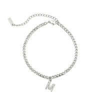 Thumbnail for Silver Initial Anklet - Ankle Bracelet - Anklet for Women - Silver Leg Bracelet Anklet M Brother & Sisters