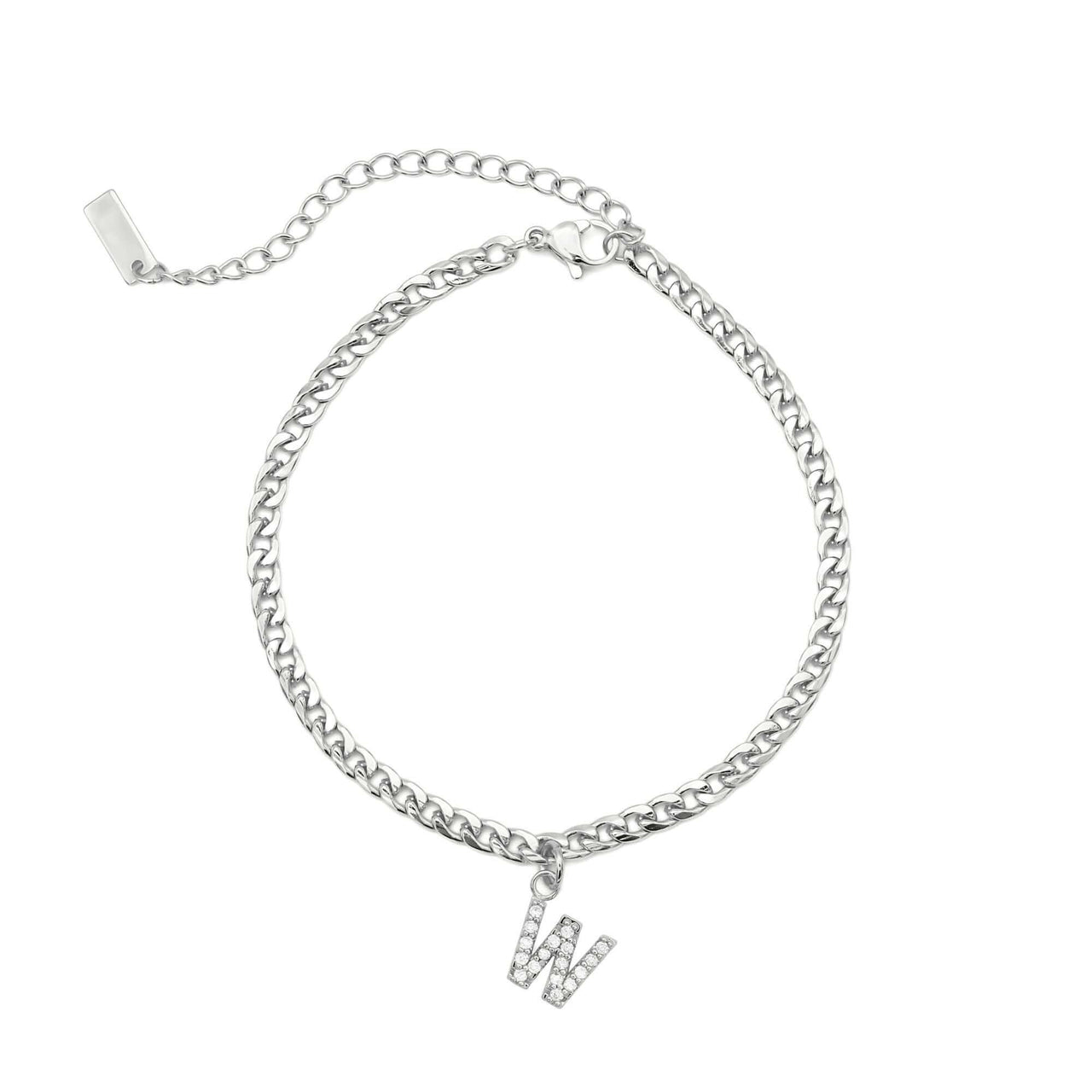Silver Initial Anklet - Ankle Bracelet - Anklet for Women - Silver Leg Bracelet Anklet W Brother & Sisters