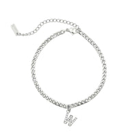 Thumbnail for Silver Initial Anklet - Ankle Bracelet - Anklet for Women - Silver Leg Bracelet Anklet W Brother & Sisters