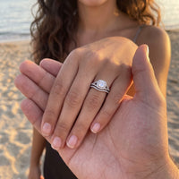Thumbnail for A couple holding hands, she wears the silver ring | SKU: 497080-4.5-silver