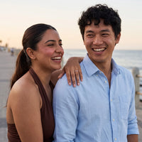 Thumbnail for Couple moment, she wears the Rose Gold Minimalist Ring | SKU: 10645547-4.5-rose-gold