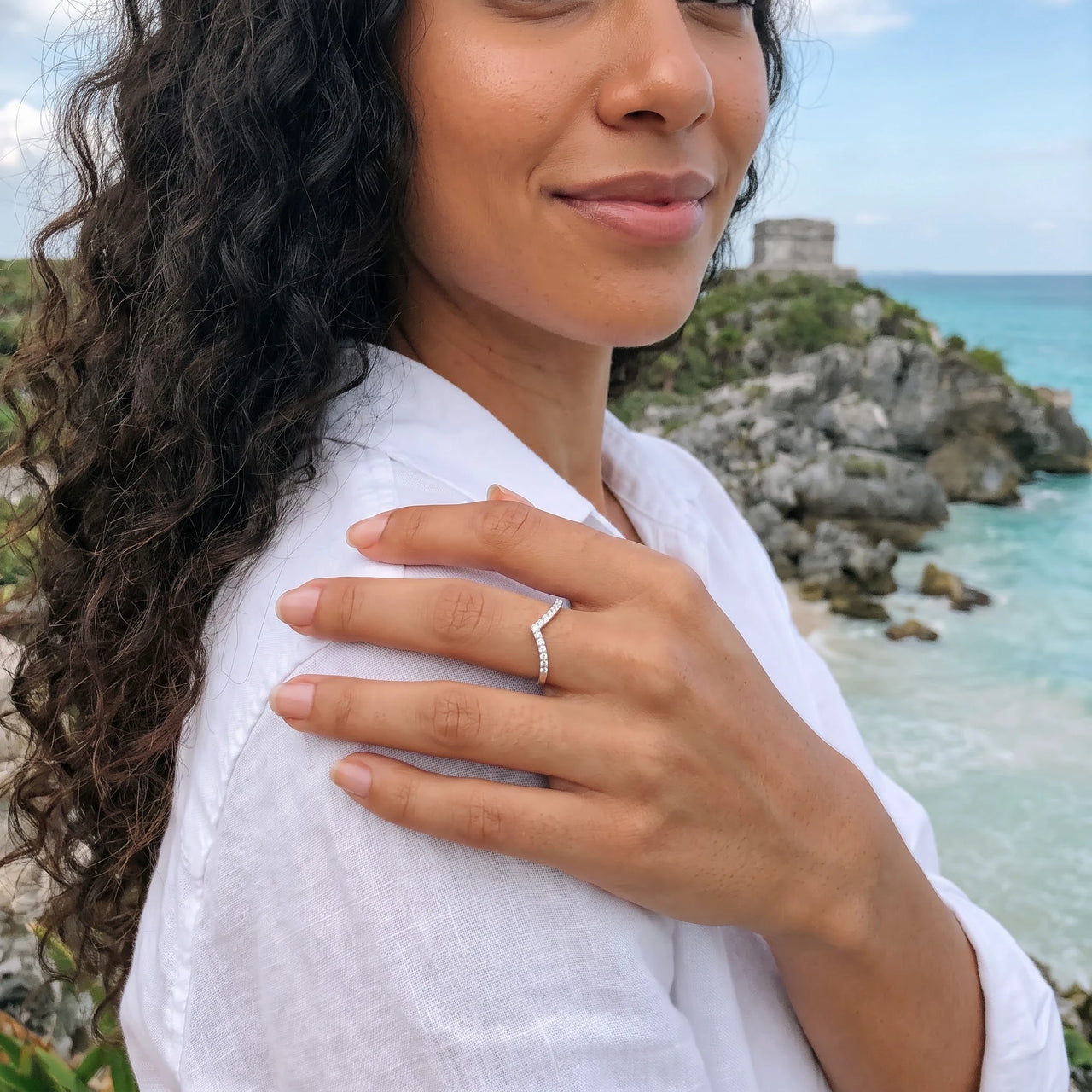 Silver ring worn on a summer trip | SKU: 10645547-4.5-silver