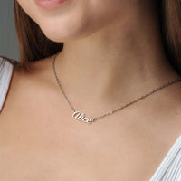 Thumbnail for Custom Silver Name Necklace by Brother & Sisters featuring the name Alice for personalized elegance.