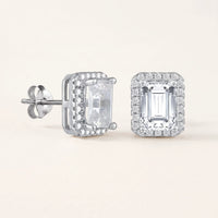 Thumbnail for Silver Rectangle Earrings, silver stud earrings | SKU: 22683128