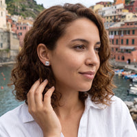 Thumbnail for Silver stud earrings worn on a summer trip | SKU: 22683128