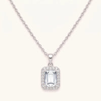 Thumbnail for Silver Rectangle Necklace, silver necklace | SKU: 22559056