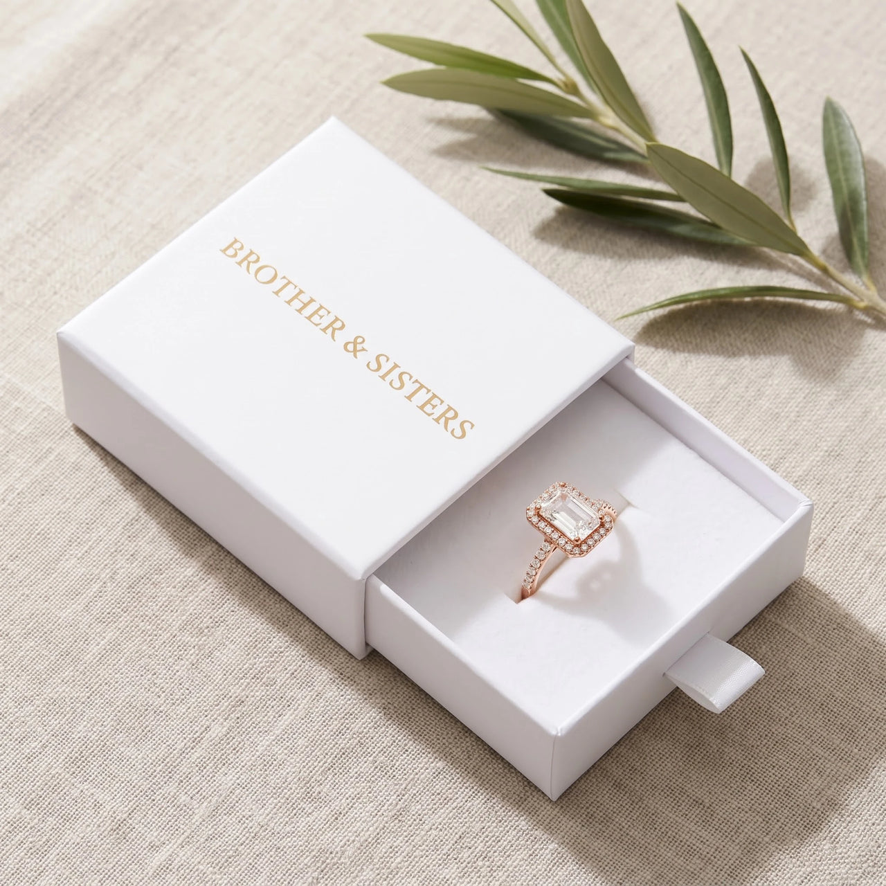 Rose Gold Rectangle Ring, rose gold ring — gift box | SKU: 1969566-4-5-rose-gold