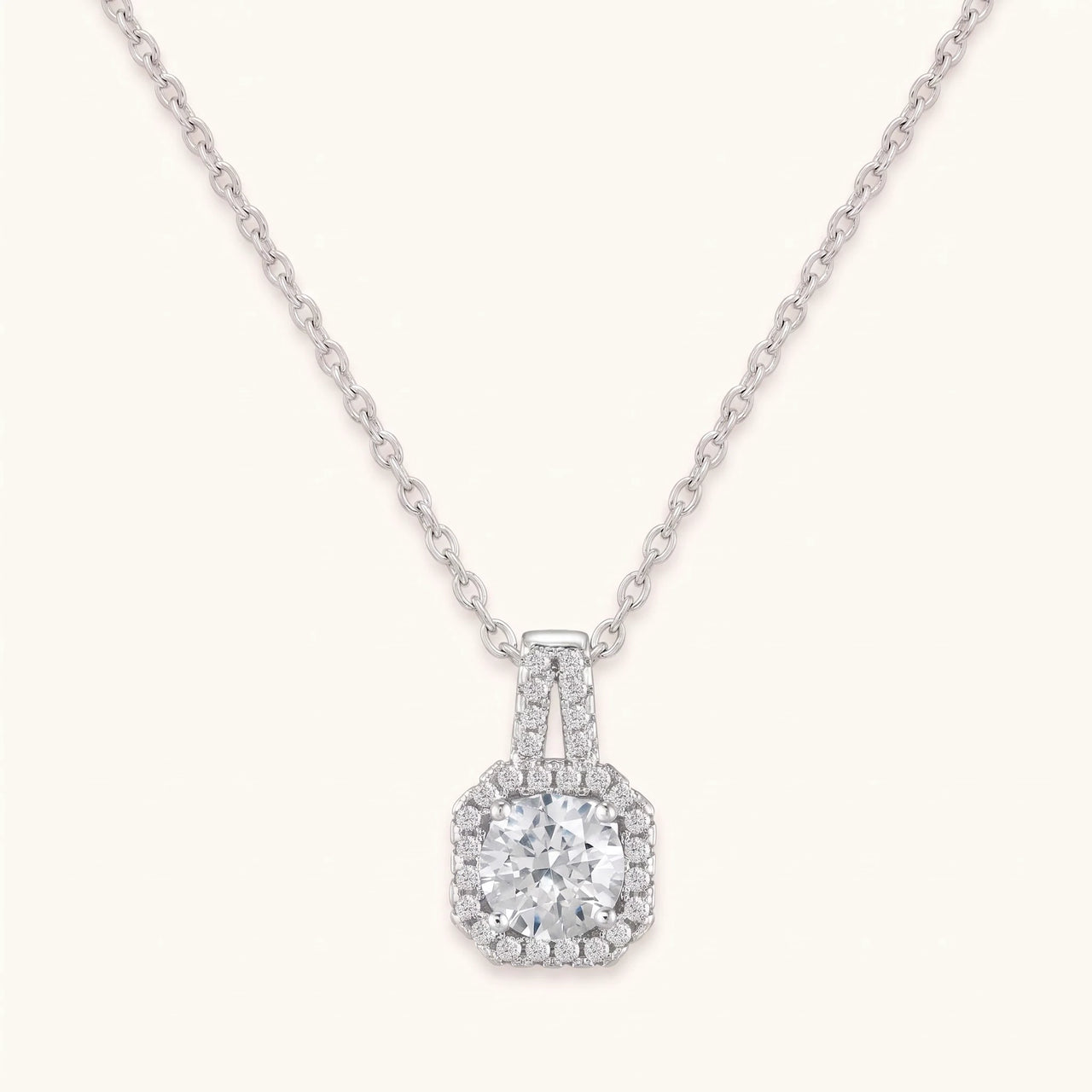 Silver Square Necklace, silver necklace | SKU: 505762