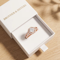 Thumbnail for Rose Gold Square Ring, rose gold ring — gift box | SKU: 346060-4.5-rose-gold