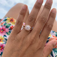 Thumbnail for Rose Gold Square Ring worn, showing its real size | SKU: 346060-4.5-rose-gold