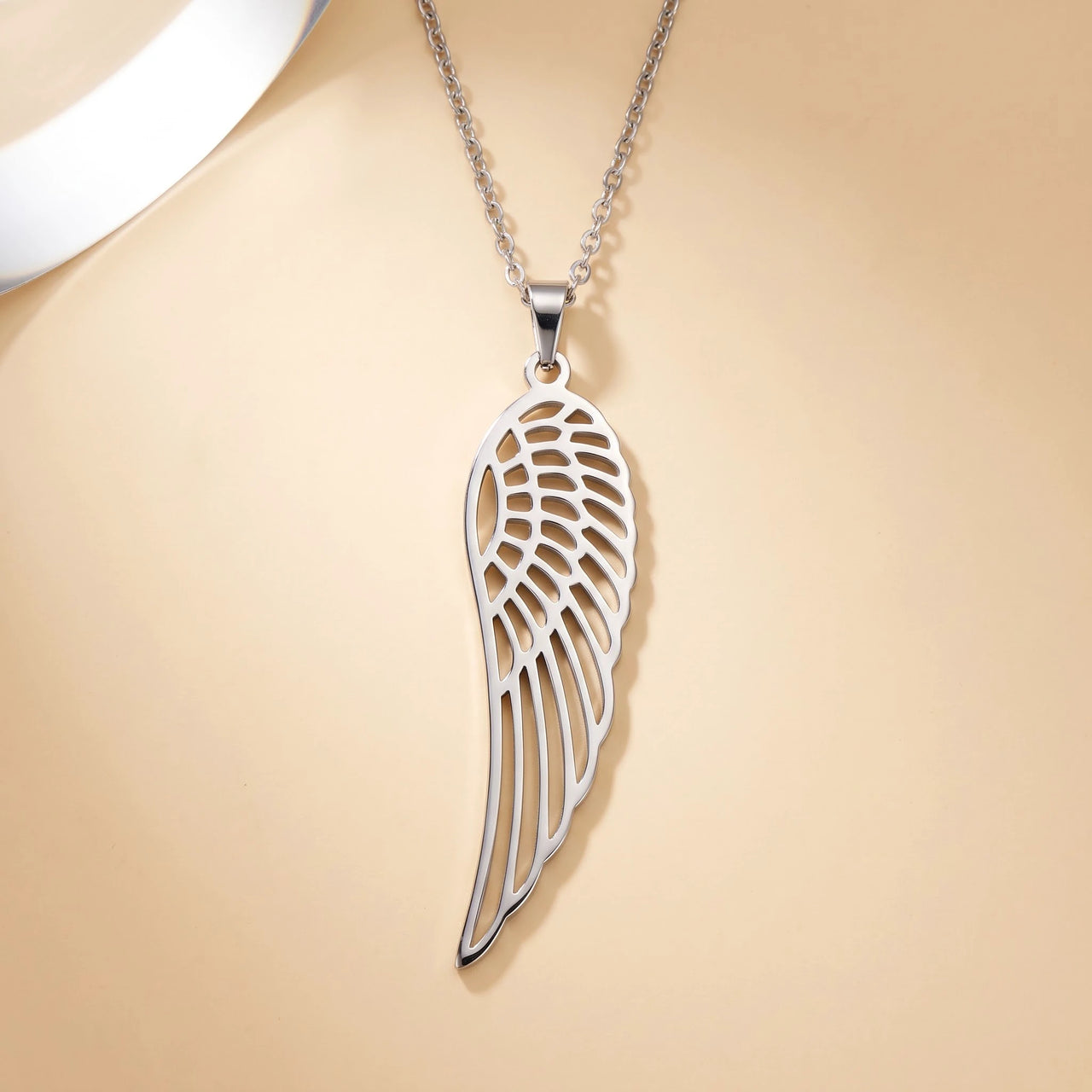 Single Wing Pendant Necklace, silver | SKU: 42003-silver