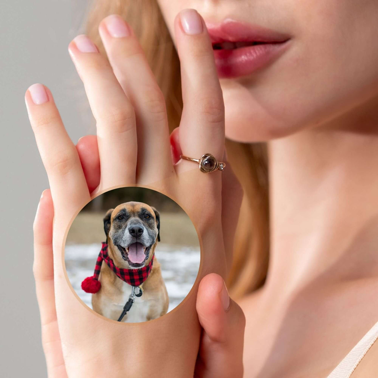 Stainless Steel Ring - Woman Ring - Adjustable Photo Ring - Personalised Ring Ring Brother & Sisters