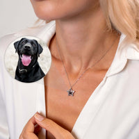 Thumbnail for Star Photo Necklace showcasing a hidden photo projection with a dog image by Brother & Sisters.