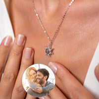 Thumbnail for Sun Photo Necklace by Brother & Sisters, featuring a customizable photo pendant capturing cherished memories.