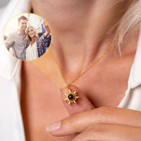 Thumbnail for Sun Photo Necklace showcasing a personalized photo charm, crafted by Brother & Sisters for cherished memories.