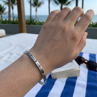Thumbnail for Bracelet jonc femme — photo portée, taille réelle, argent | SKU: 9864184-silver