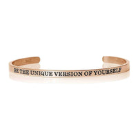 Thumbnail for Be The Unique Version Of Yourself - Quote Bracelet - Mantra Bracelet Bracelet 18k Rose Gold Brother & Sisters