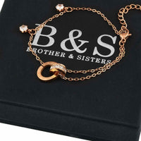 Thumbnail for Bracelet with Joined Rings & Crystals - Women's Bracelet - Rose Gold Bracelet Bracelet Brother & Sisters