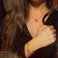 Thumbnail for Bracelet with Joined Rings & Crystals - Women's Bracelet - Rose Gold Bracelet Bracelet Brother & Sisters
