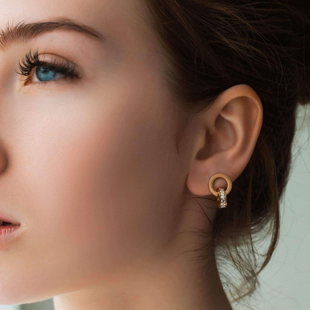 Earrings with Joined Rings - Hoop Earrings - Earrings for Women - Women Earrings Earrings Brother & Sisters