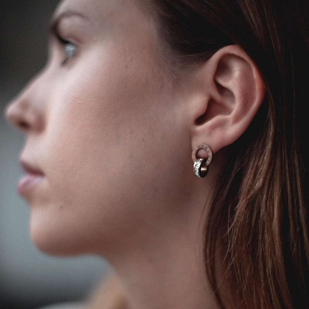Earrings with Joined Rings - Hoop Earrings - Earrings for Women - Women Earrings Earrings Brother & Sisters