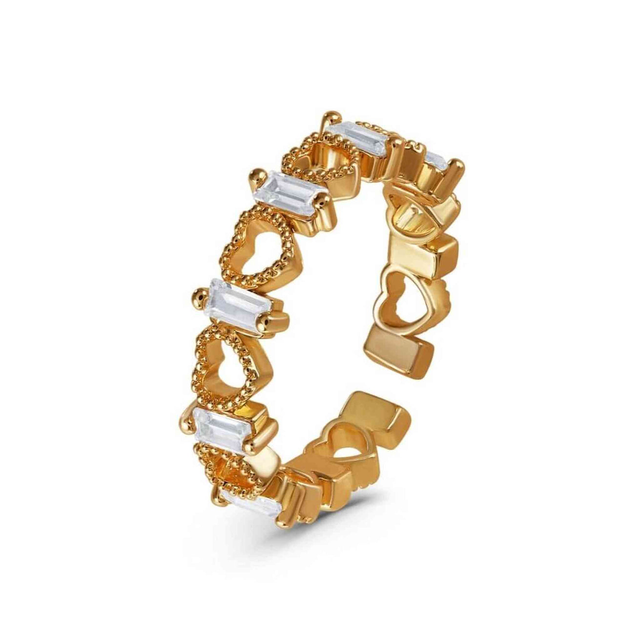 Gold Ring for Women - Stainless Steel Ring - Woman Ring - The Hearts Ring Ring Brother & Sisters