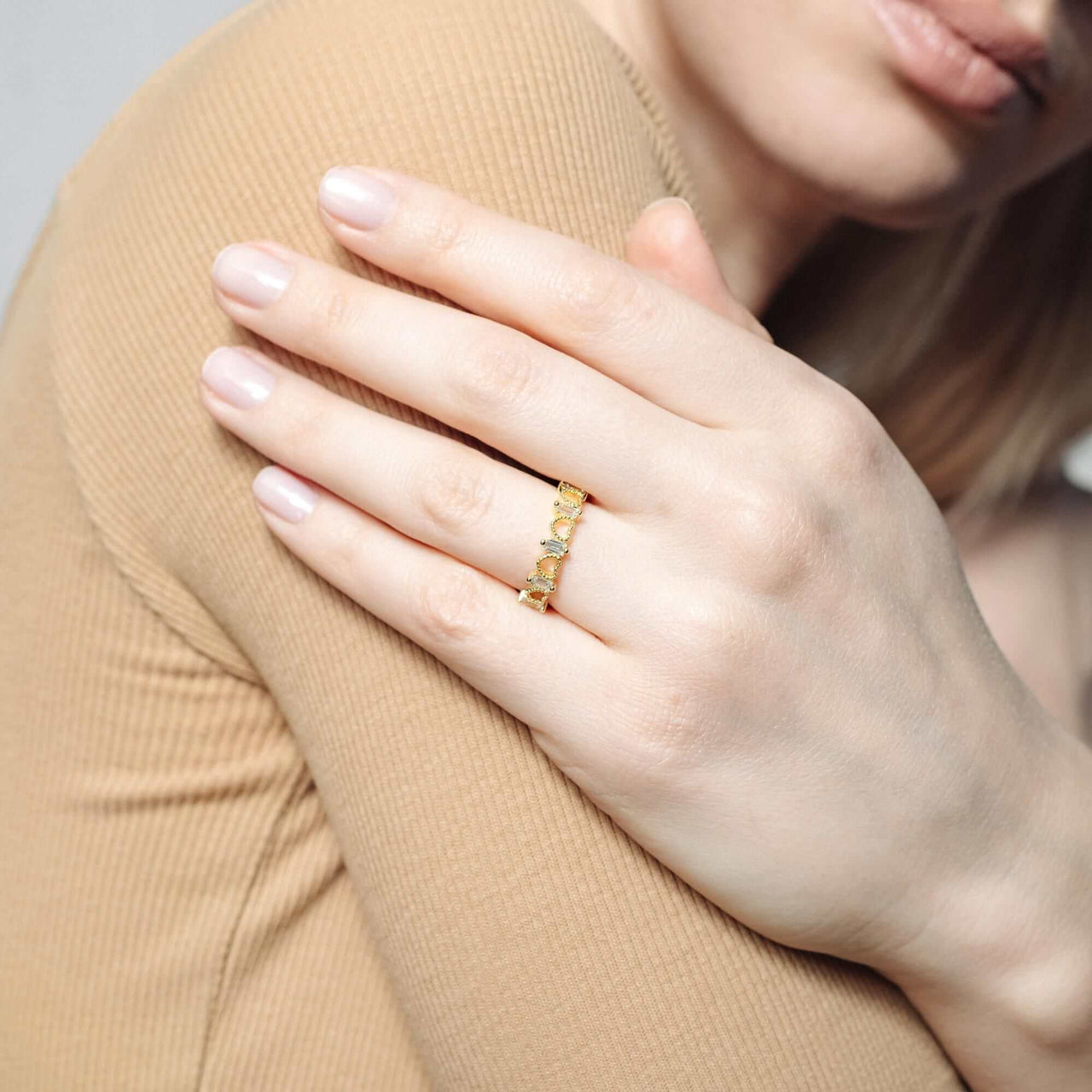 Gold Ring for Women - Stainless Steel Ring - Woman Ring - The Hearts Ring Ring Brother & Sisters